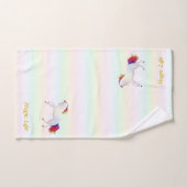 Schönes Einhorn & Kalligraphie in Pastellfarben Badhandtuch Set (Handtuch)