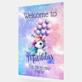 Schönes Einhorn mit Balloons Begrüßungszeichen Acrylschild (Winkel)