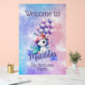 Schönes Einhorn mit Balloons Begrüßungszeichen Acrylschild (Hochzeit)