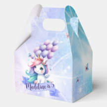 Schönes Einhorn mit Balloons Gefallen Box