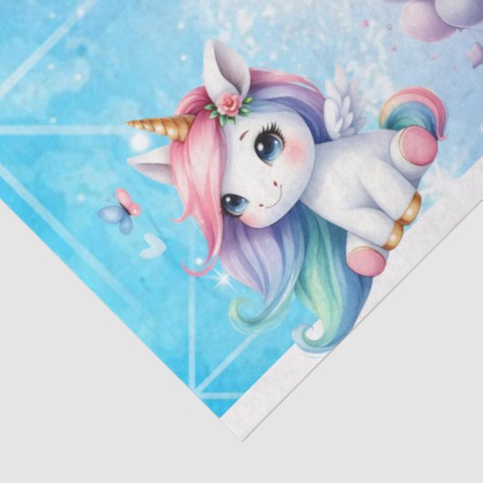 Schönes Einhorn mit Balloons Gewebe Papier (Ausschnitt)