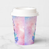 Schönes Einhorn mit Balloons Papier Cups Pappbecher (Rechts)