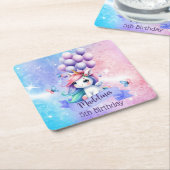 Schönes Einhorn mit Balloons Papier Untersetzer (angewinkelt)