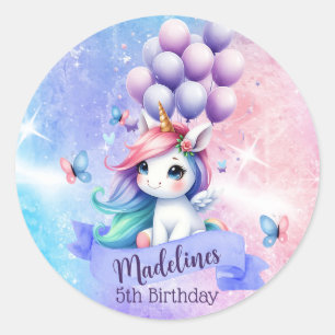 Schönes Einhorn mit Balloons Stickers