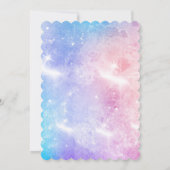 Schönes Einhorn mit Balloons Thema Einladungen (Rückseite)