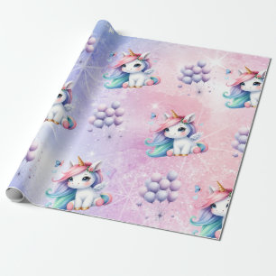 Schönes Einhorn mit Balloons Umschlagpapier Geschenkpapier