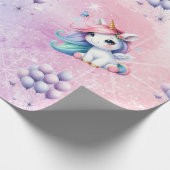 Schönes Einhorn mit Balloons Umschlagpapier Geschenkpapier (Ecke)