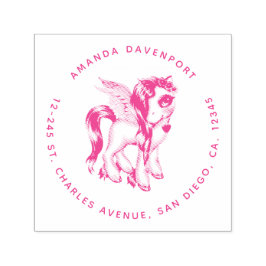 Schönes Einhorn mit Extravagantem Mane & Schwanz Permastempel