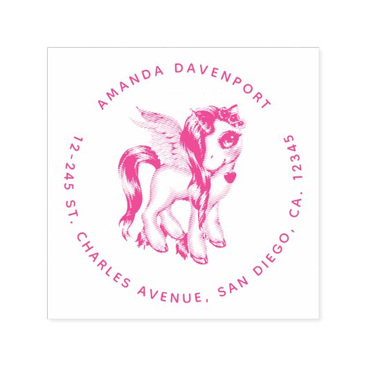 Schönes Einhorn mit Extravagantem Mane & Schwanz Permastempel (Design)