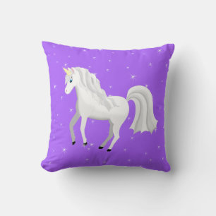 Schönes Einhorn mit Lila Starry Sky Kissen