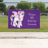 Schönes Einhorn mit Rainbow Mane Birthday Banner (Insitu)