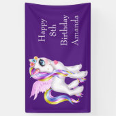 Schönes Einhorn mit Rainbow Mane Birthday Banner (Vertikal)