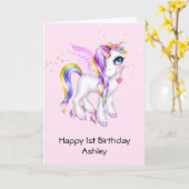 Schönes Einhorn mit Rainbow Mane Birthday Karte (Gelbe Blume)