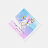 Schönes Einhorn mit Rainbow Mane Birthday Serviette (Ecke)