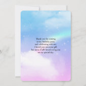 Schönes Einhorn mit Regenbogenmane Dankeskarte (Rückseite)