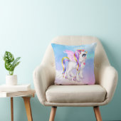 Schönes Einhorn mit Regenbogenmane Kissen (Stuhl )