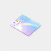 Schönes Einhorn mit Regenbogenmane Post-it Klebezettel (angewinkelt)