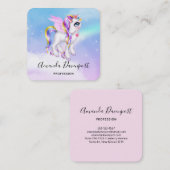 Schönes Einhorn mit Regenbogenmane Quadratische Visitenkarte (Vorne/Hinten)