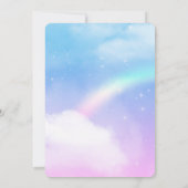 Schönes Einhorn mit Regenbogenmane Save The Date (Rückseite)