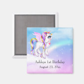 Schönes Einhorn mit Regenbogenmane Save the Date Magnet (Vorderseite/Rückseite)