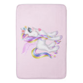 Schönes Einhorn mit Regenbogenmane und Schwanz Badematte (Vorderseite Vertikal)