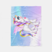 Schönes Einhorn mit Regenbogenmane und Schwanz Fleecedecke (Vorderseite)