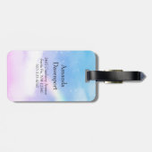 Schönes Einhorn mit Regenbogenmane und Schwanz Gepäckanhänger (Rückseite horizontal)