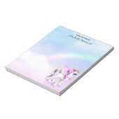 Schönes Einhorn mit Regenbogenmane und Schwanz Notizblock (Rotiert)