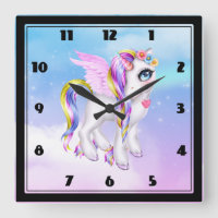Schönes Einhorn mit Regenbogenmane und Schwanz