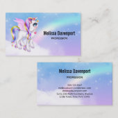 Schönes Einhorn mit Regenbogenmane Visitenkarte (Vorne/Hinten)