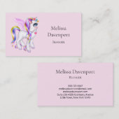 Schönes Einhorn mit Regenbogenmane Visitenkarte (Vorne/Hinten)