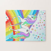 Schönes Einhorn, Regenbogen & Stars Jigsaw Puzzle (Horizontal)