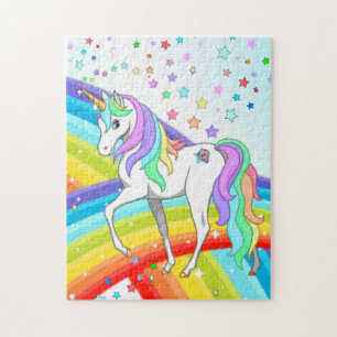 Schönes Einhorn, Regenbogen & Stars Jigsaw Puzzle