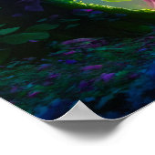 Schönes Einhorn stehend im Wald. Poster (Ecke)