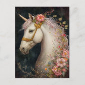 Schönes Einhorn und Blume Postkarte (Vorderseite)