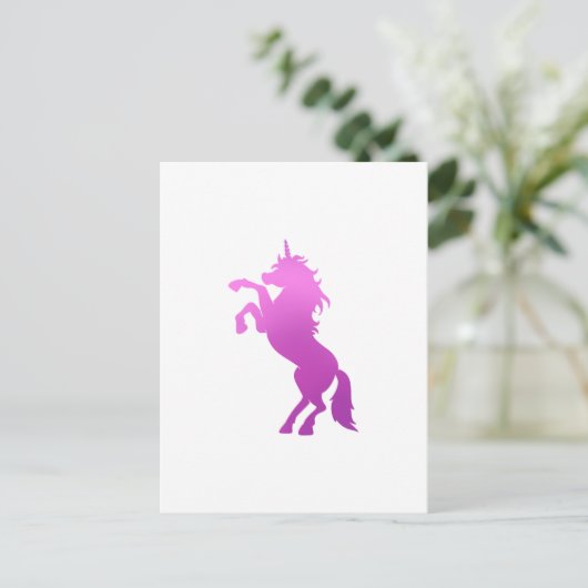 Schönes Einhorn - Wählen Sie die Hintergrundfarbe Postkarte (Stehend Vorderseite)