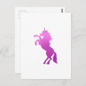 Schönes Einhorn - Wählen Sie die Hintergrundfarbe Postkarte (Vorne/Hinten)