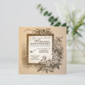 schönes einmaliges Vintages Jubiläum Einladung (Stehend Vorderseite)