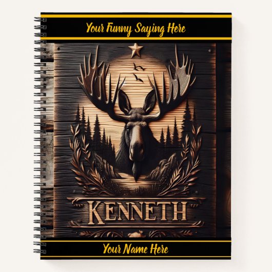 Schönes Elchschnitzereien bei Sonnenuntergang Notizblock (Vorderseite)