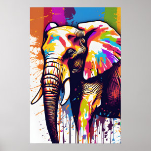 Schönes Elefant WaterColor Digital Print Poster
