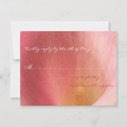 Schönes Elegant Cala Lily Wedding RSVP (Vorderseite)