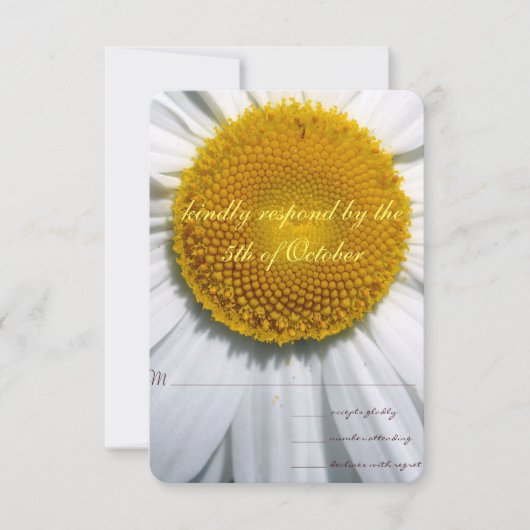 Schönes Elegant Daisy Wedding RSVP Karte (Vorderseite)