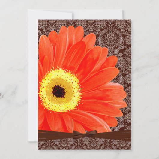 Schönes Elegant Gerber Daisy Wedding Einladung (Rückseite)