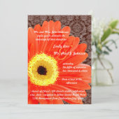 Schönes Elegant Gerber Daisy Wedding Einladung (Stehend Vorderseite)