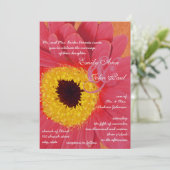 Schönes Elegant Gerber Daisy Wedding Einladung (Stehend Vorderseite)