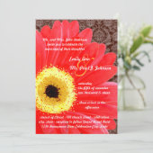 Schönes Elegant Gerber Daisy Wedding Einladung (Stehend Vorderseite)