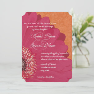 Schönes Elegant Gerber Daisy Wedding Einladung