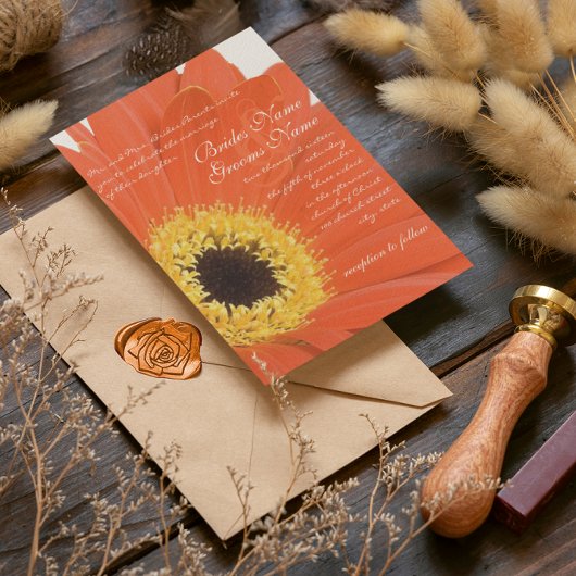 Schönes Elegant Gerber Daisy Wedding Einladung