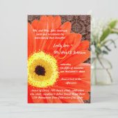 Schönes Elegant Gerber Daisy Wedding Einladung (Stehend Vorderseite)