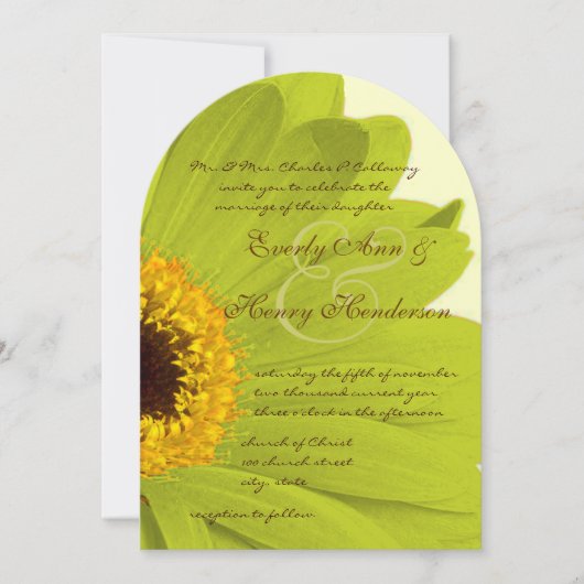Schönes Elegant Gerber Daisy Wedding Einladung (Vorderseite)